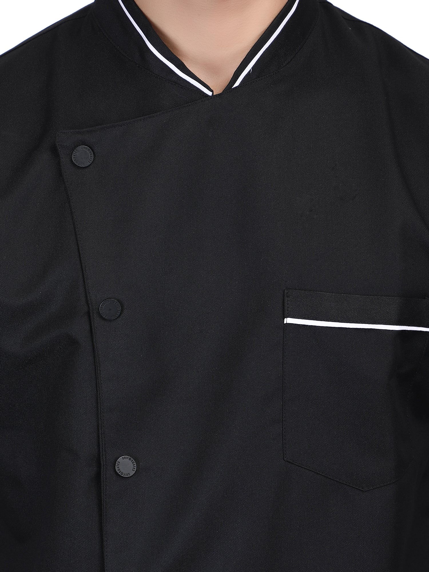 Short Sleeves Men Women Kitchen Chef Jacket Coat Uniform Costume for Food Service Caterers and Culinary Professional – Black