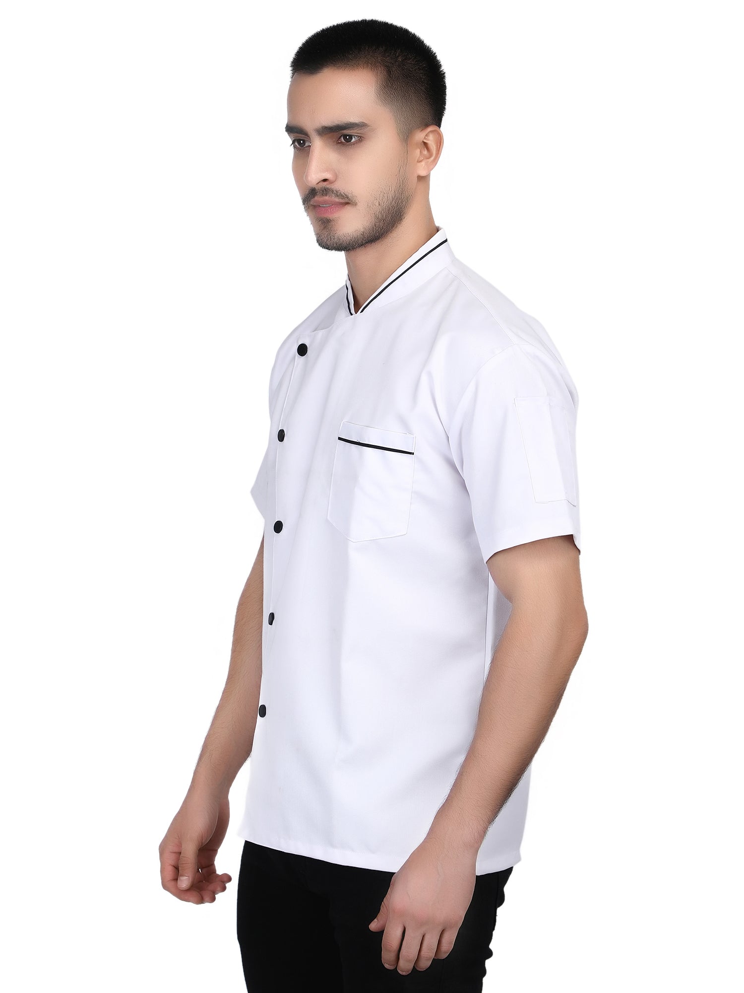 Long Sleeves Men Women Kitchen Chef Jacket Coat Uniform Costume for Food Service Caterers and Culinary Professional – White