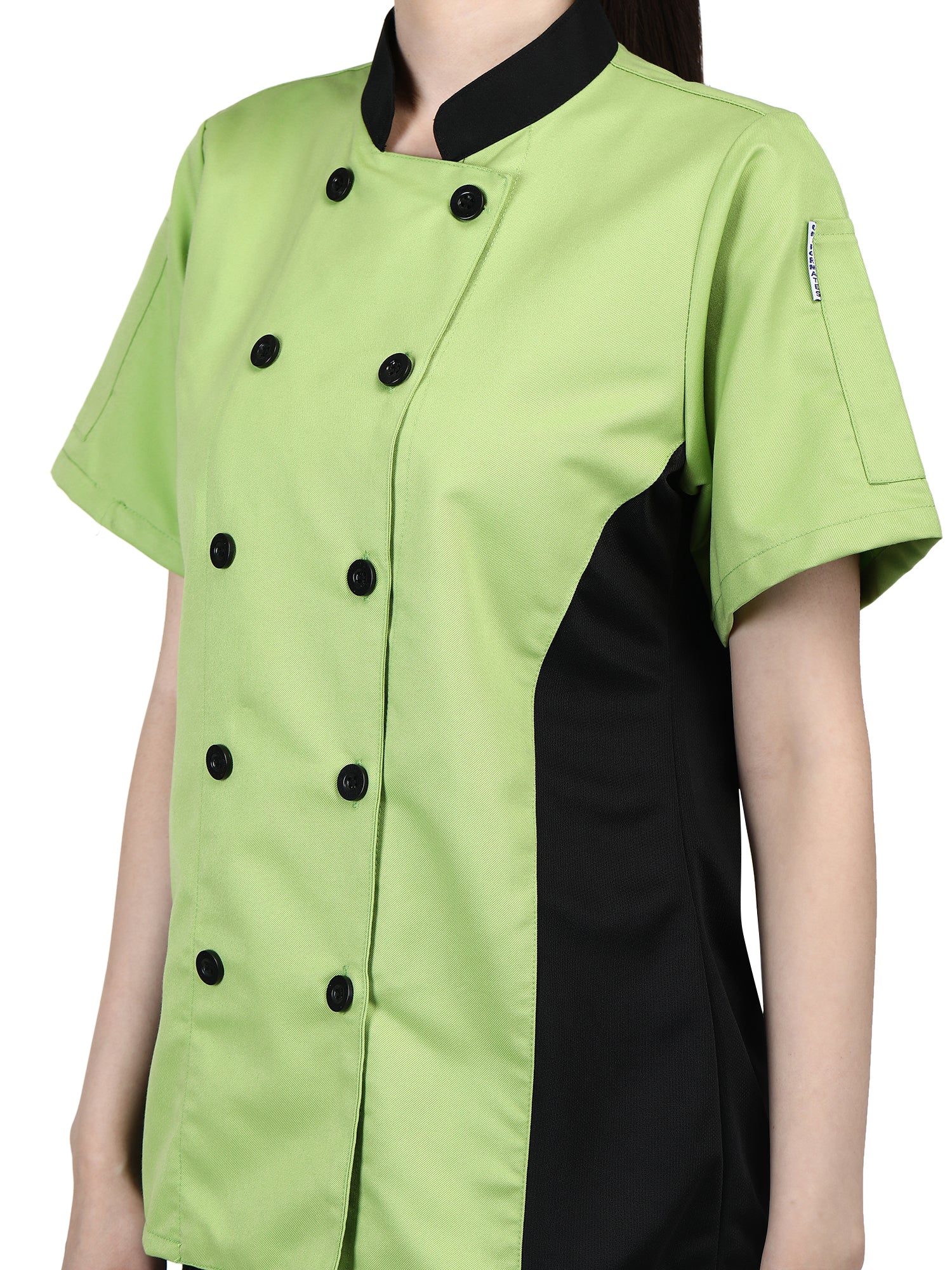 Short Sleeves Only Women’s Ladies Side Mesh Chef’s Coat Jacket By Uniformates – Green
