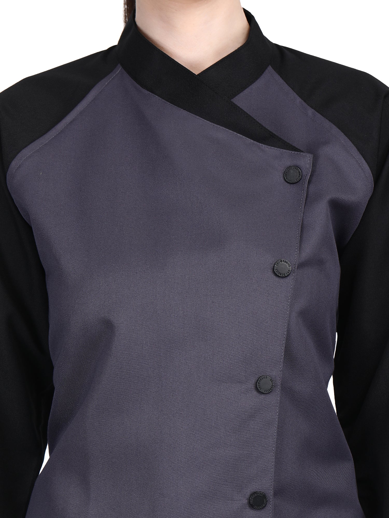 3/4 Sleeves New Chef Coat Jacket Uniform for women ideal for food service, Caterers and Culinary professional – Grey