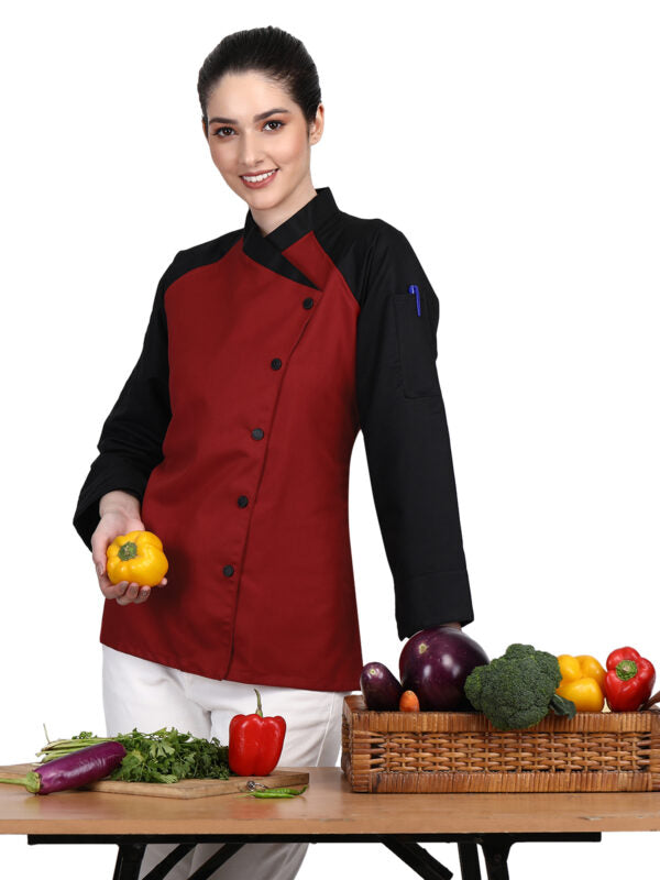 3/4 Sleeves New Chef Coat Jacket Uniform for women ideal for food service, Caterers and Culinary professional