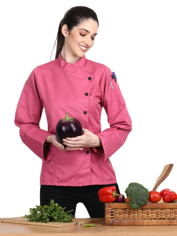Long Sleeves New Chef Coat Jacket Uniform for women ideal for food service, Caterers and Culinary professional.