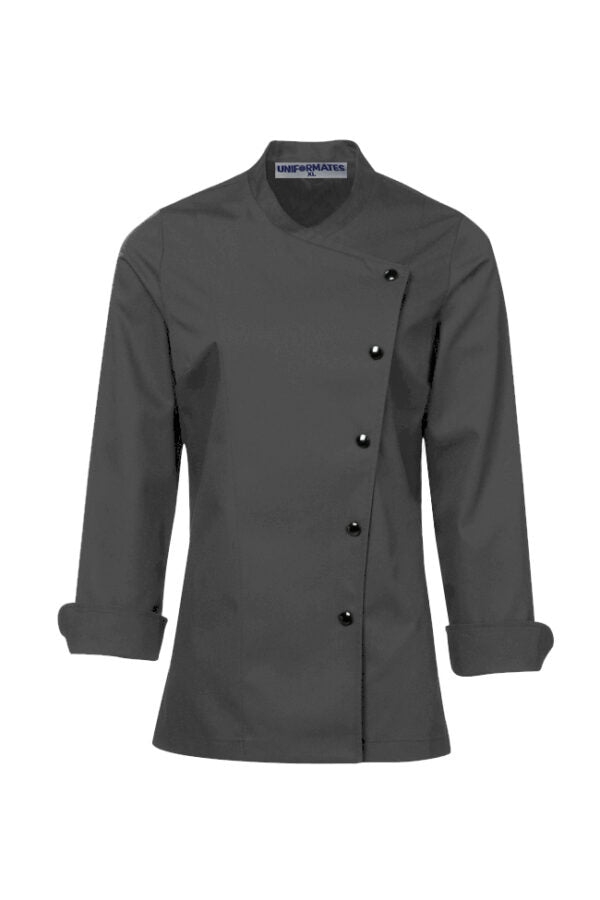 Long Sleeves New Chef Coat Jacket Uniform for women ideal for food service, Caterers and Culinary professional.