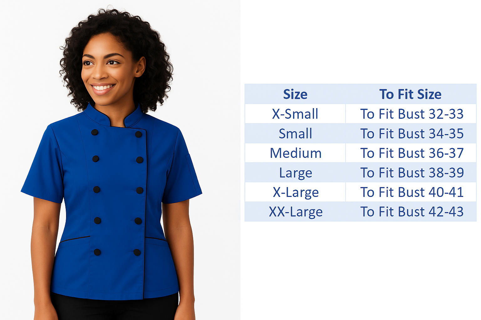Tailored Fit Poly/Cotton Double Breasted Jacket with Cloth Buttons & Pockets