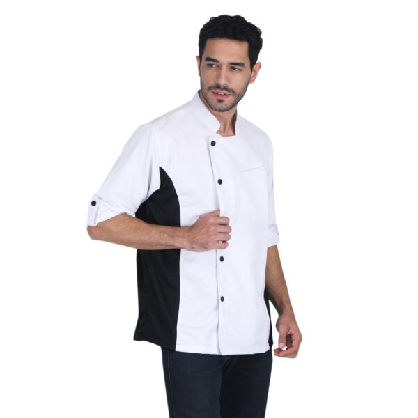 Unisex Asymmetrical Chef Coat Jacket with Side mesh for All kind of Chefs