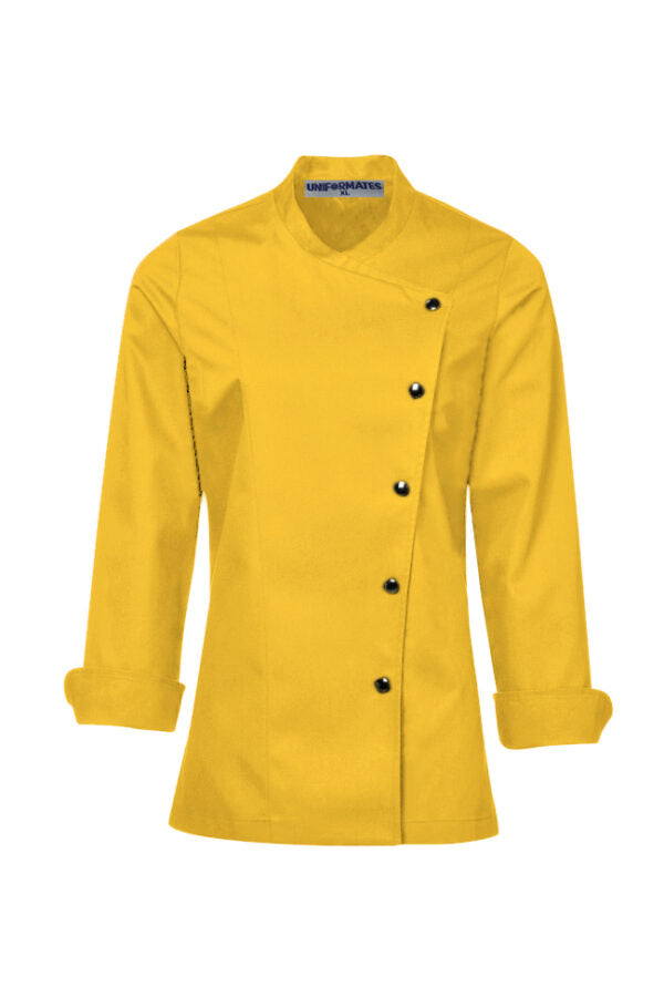 Long Sleeves New Chef Coat Jacket Uniform for women ideal for food service, Caterers and Culinary professional.